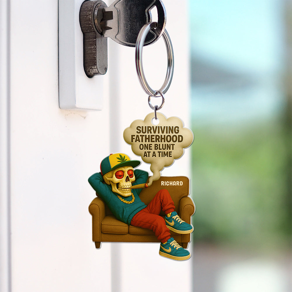 Fatherhood Keychain Personalized Gifts For Dad 04Toqn200525