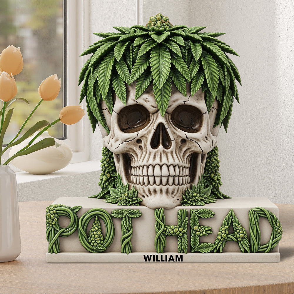 Pot Skull Head Acrylic Plaque Personalized Gifts For Smoker 05Naqn030625 - Image 3