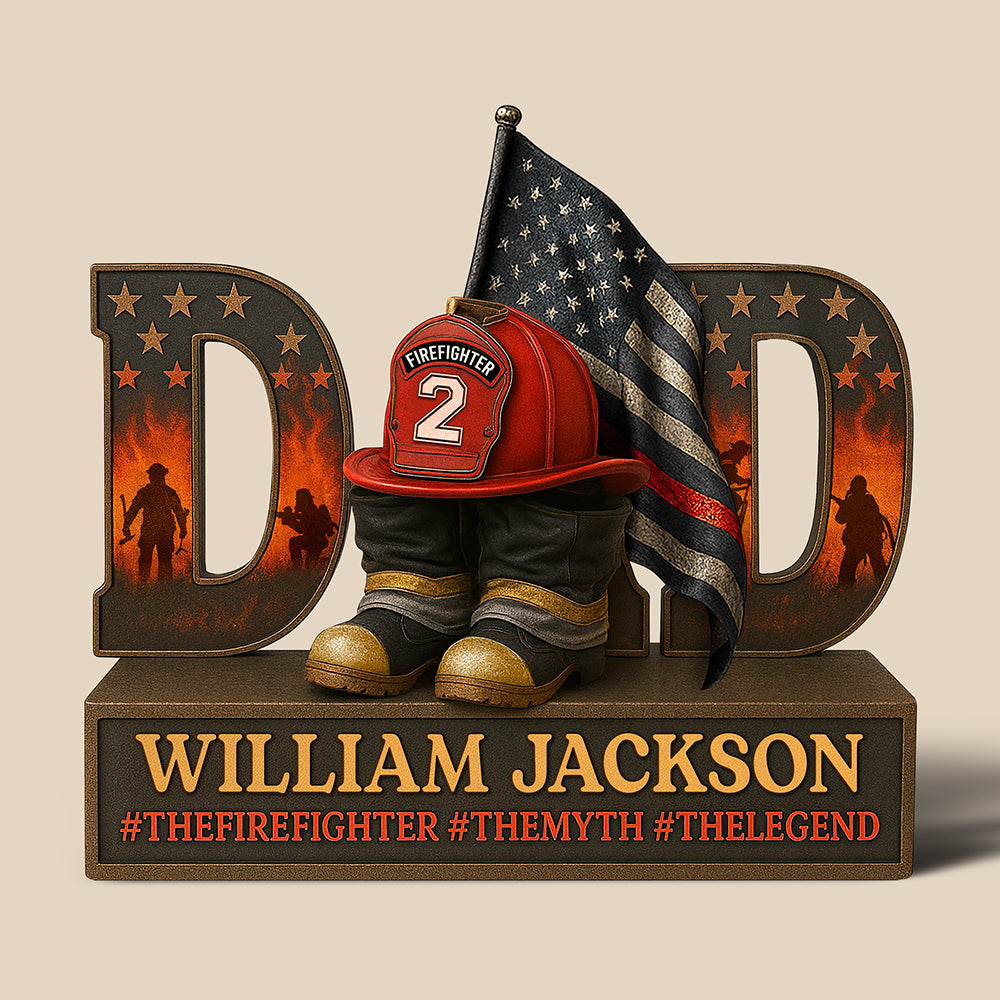 Firefighter Dad Legend Acrylic Plaque - Personalized Gifts For Dad 02Qhqn090525 - Image 3