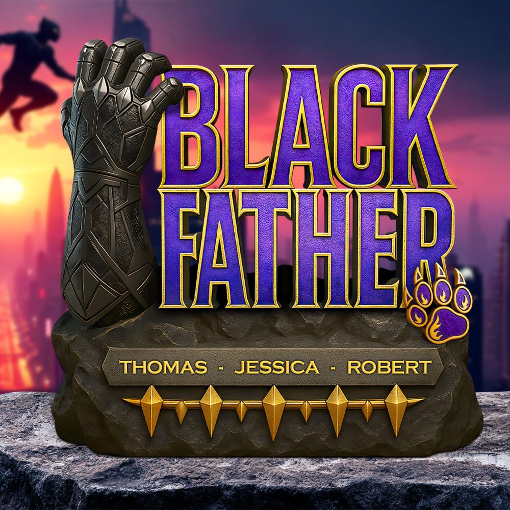 Black Father Plaque - Personalized Gifts For Dad 01Hupu080525 - Image 3