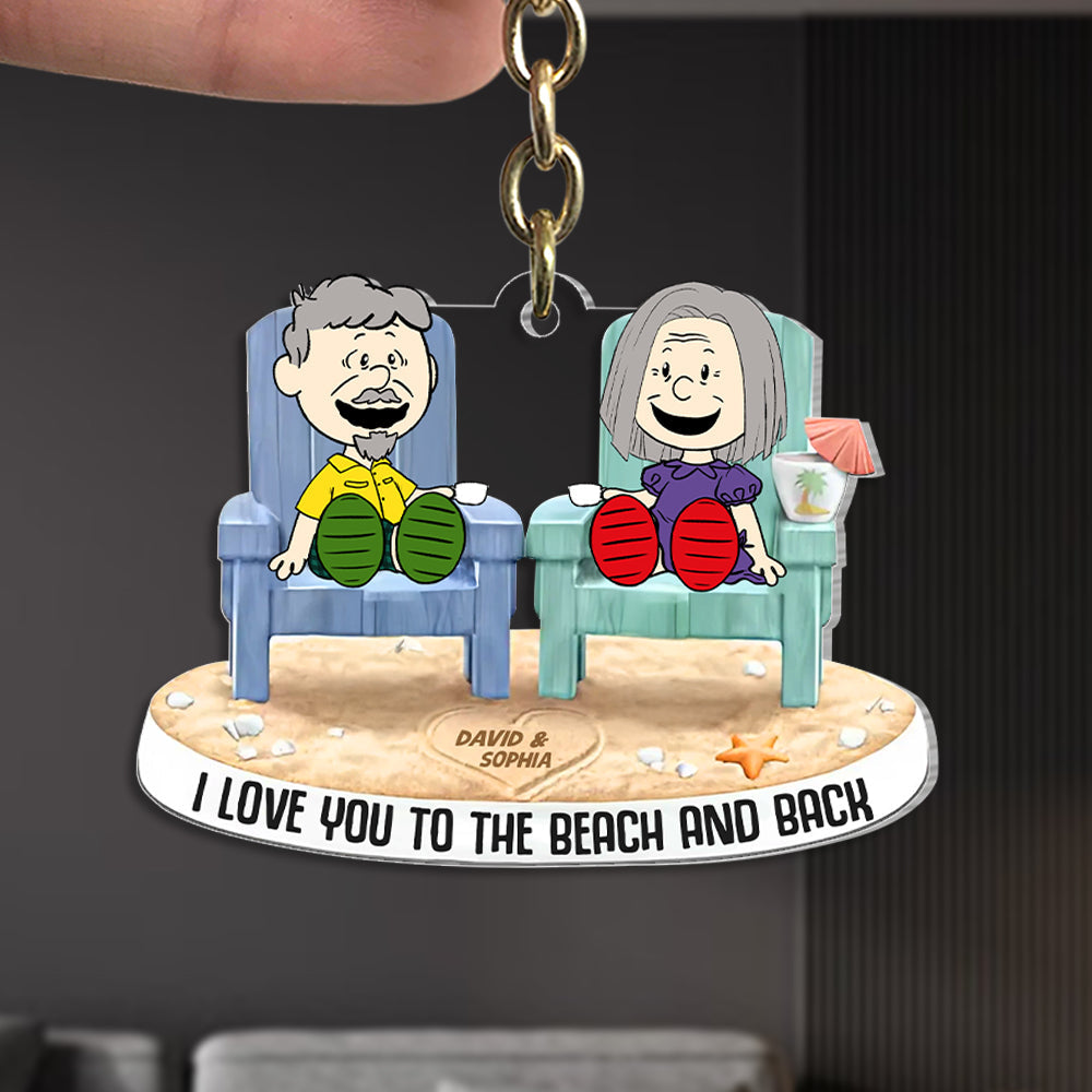 Personalized Gifts For Beach Couple Keychain 03Ohtn090125Pa I Love You To The Beach And Back - Image 2