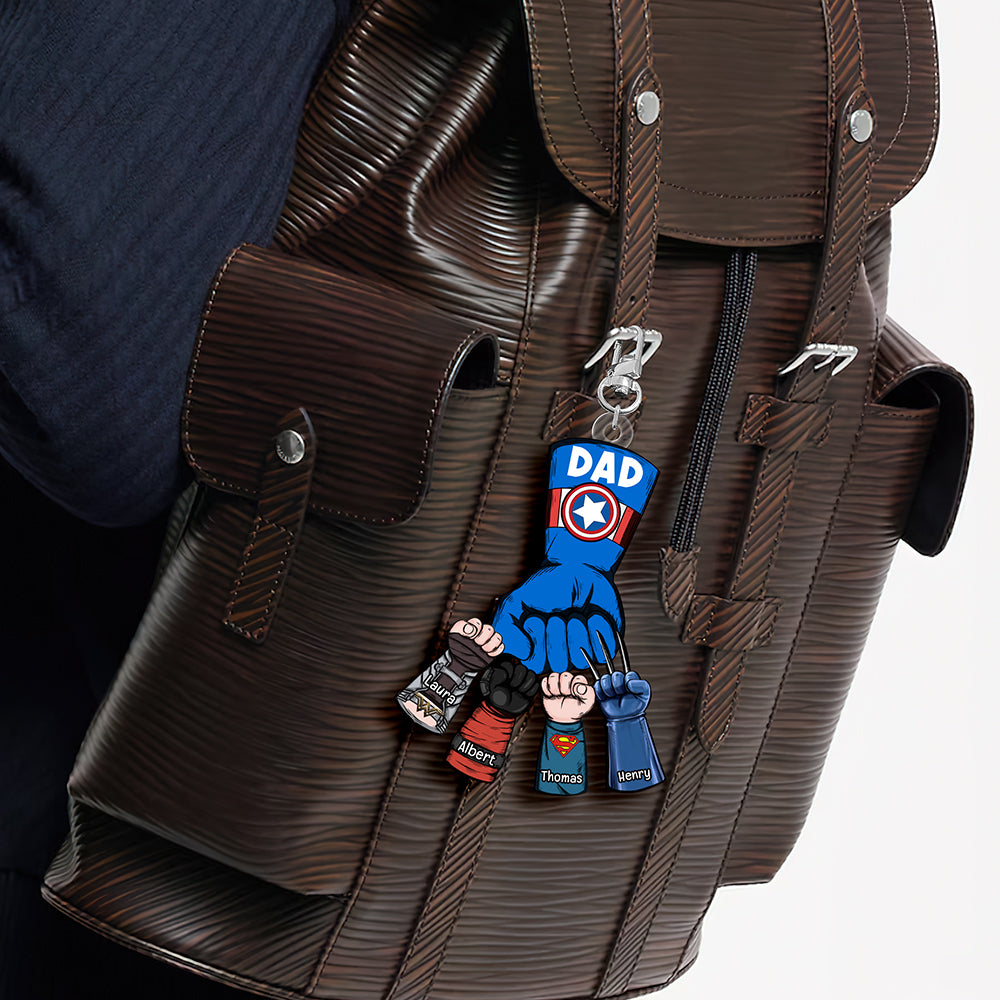 Personalized Gifts For Dad Keychain 02Qhqn170523Ha Fist Bump - Image 3