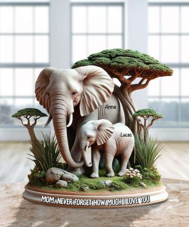 Personalized Gifts For Mom Acrylic Plaque, Elephant Mom 03Qhtn010425