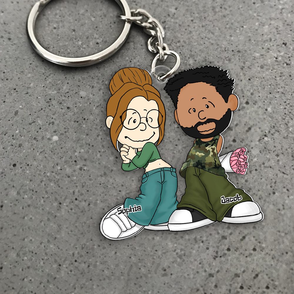 Personalized Gifts For Couple Keychain, Gangsta Love 03Qhpu030125Hg - Image 6