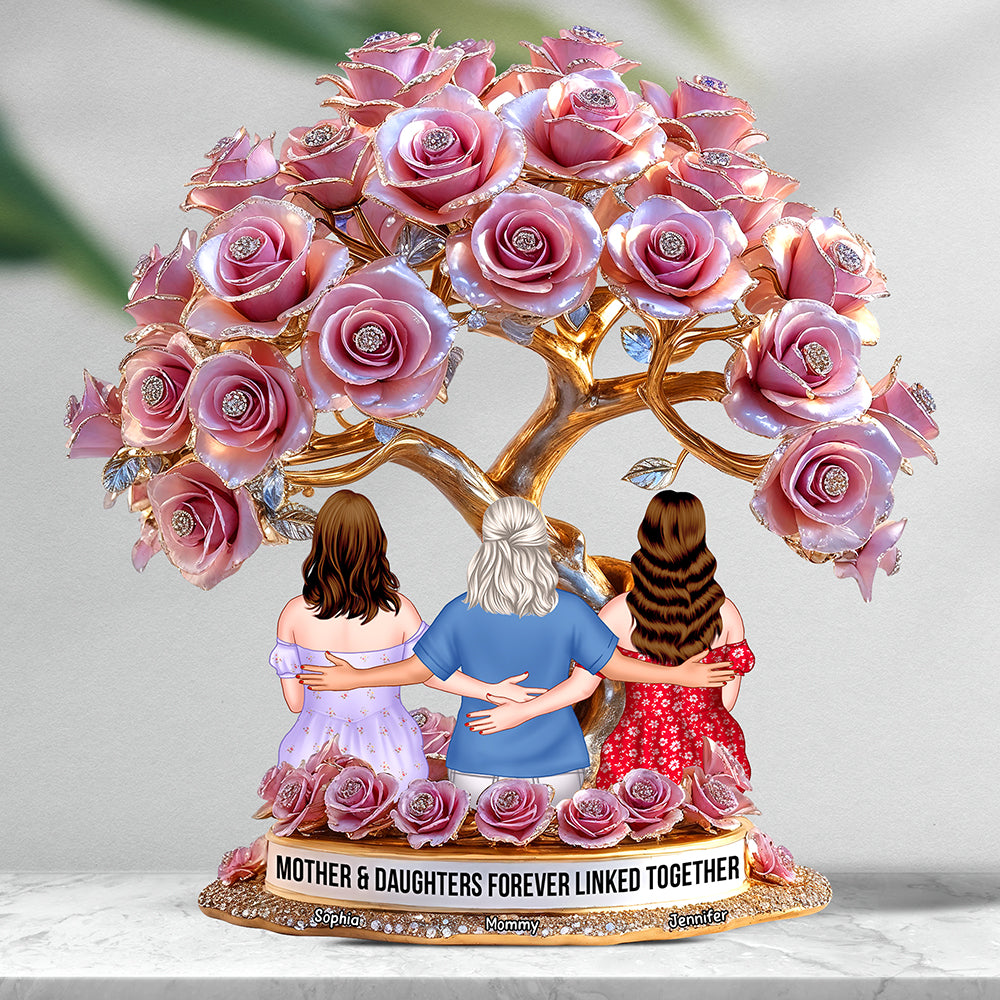 Personalized Gifts For Mom Plaque Mother Daughters Forever Linked Together 06Tgqn220425Tm - Image 2