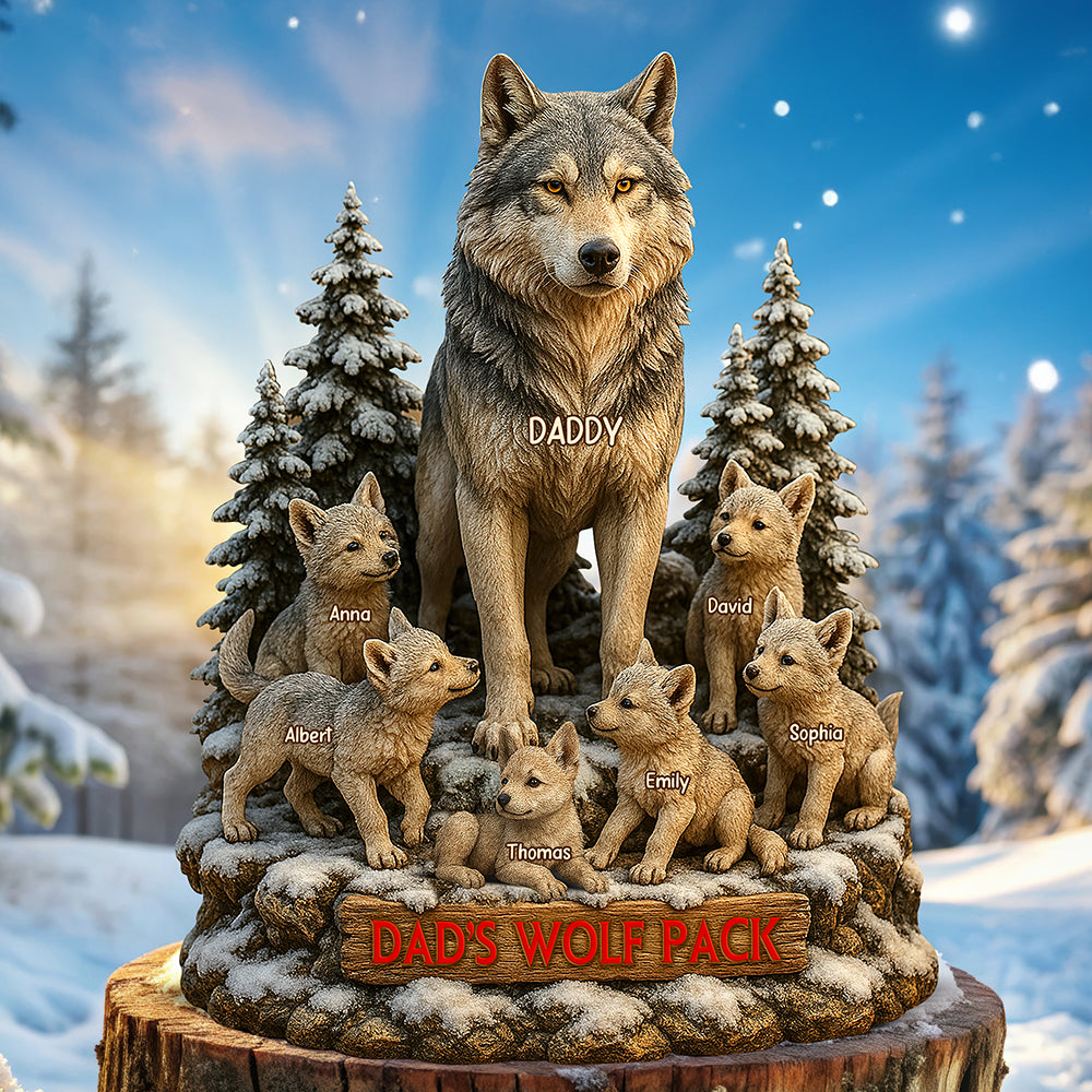 Dad'S Wolf Pack Acrylic Plaque Personalized Xmas Gifts For Dad 02Xqqn030525 - Image 3