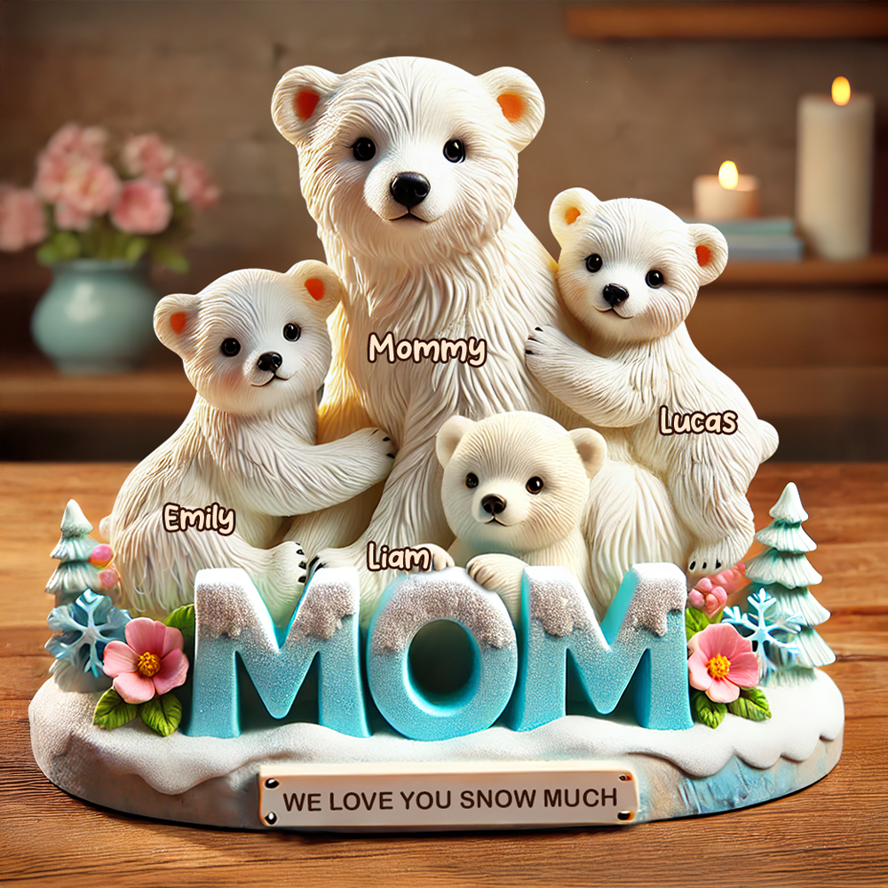 Polar Bear Mom Plaque - Personalized Gifts For Mom 02Hupu170425 - Image 5