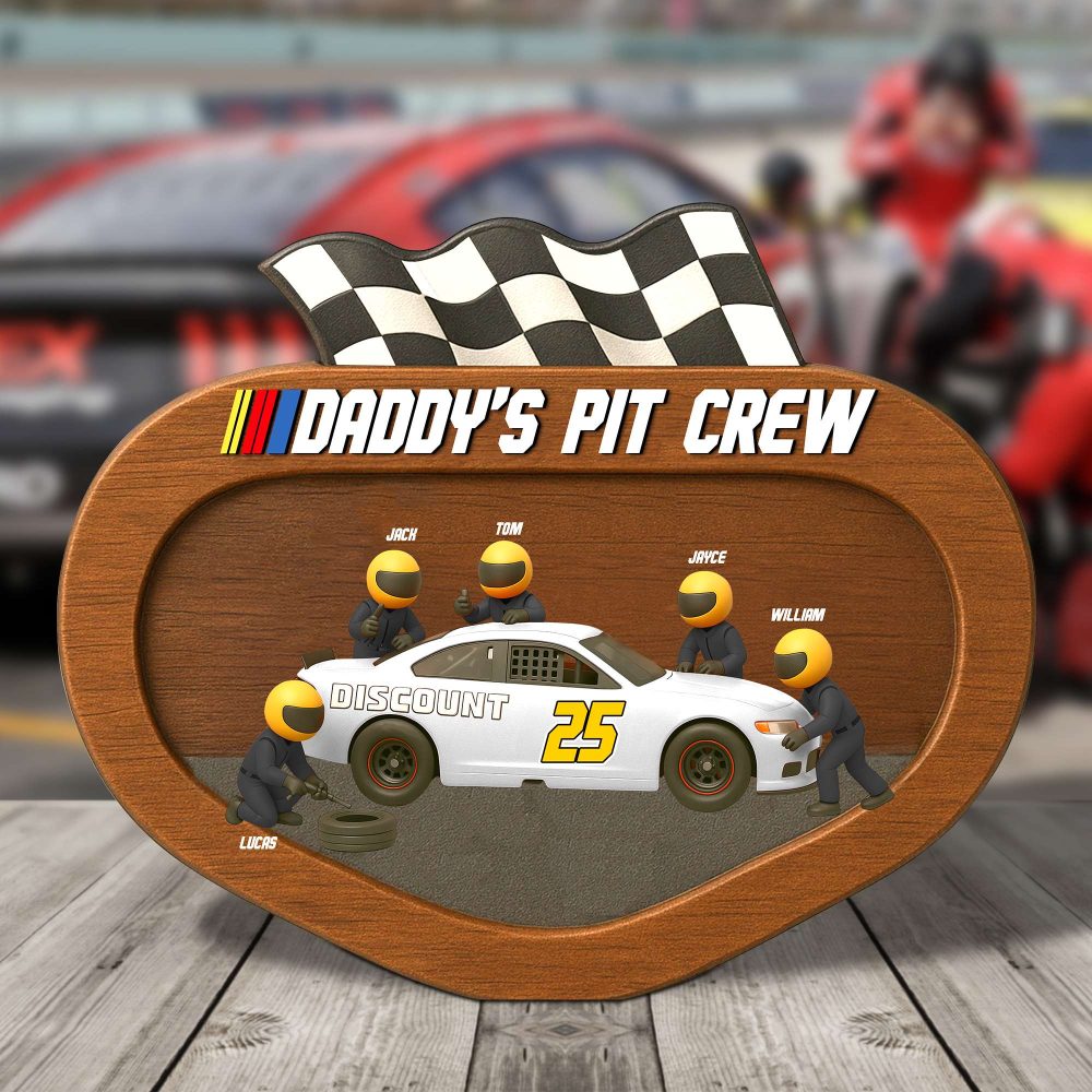 Dad’S Racing Pit Team Acrylic Plaque - Personalized Gifts For Father 03Ohtn060525 - Image 2