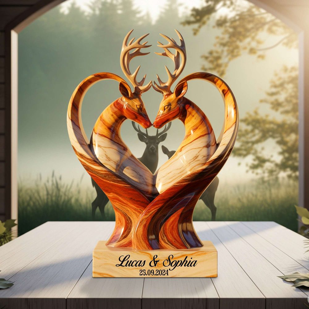 Deer Couple Acrylic Plaque - Personalized Anniversary Gifts For Couple 05Ohntn170625