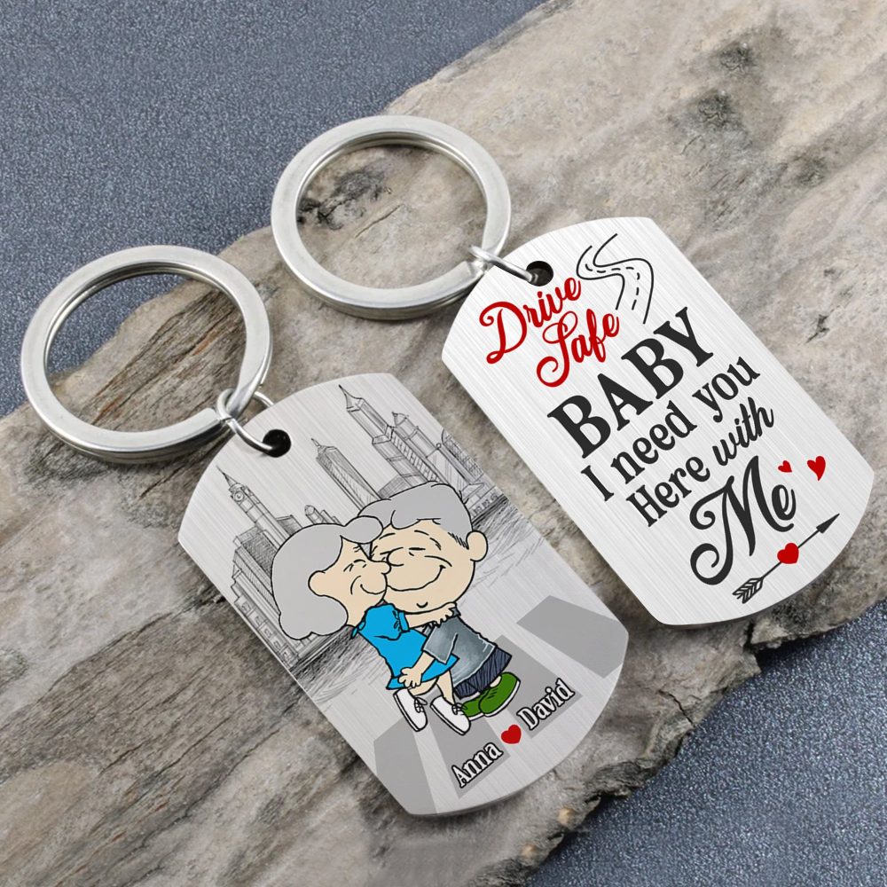 Personalized Gifts For Couple Keychain 01Ohtn030125Hg Drive Safe Baby I Need You Here With Me - Image 3