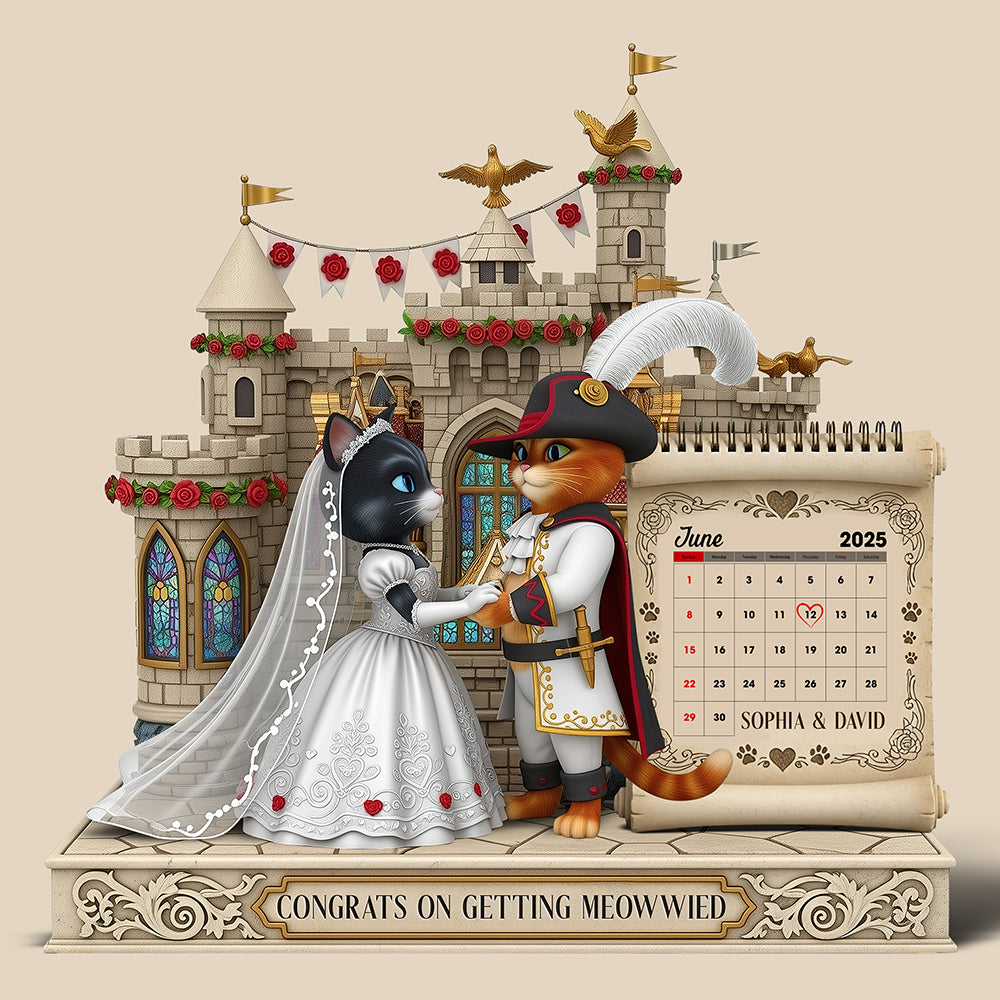 Cat Couple Wedding Acrylic Plaque - Personalized Gifts For Couple 05Tgqn300525 - Image 3