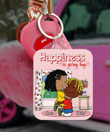 Personalized Gifts For Couples Keychain Happiness Is Giving Hug 06Tolu040125Hg