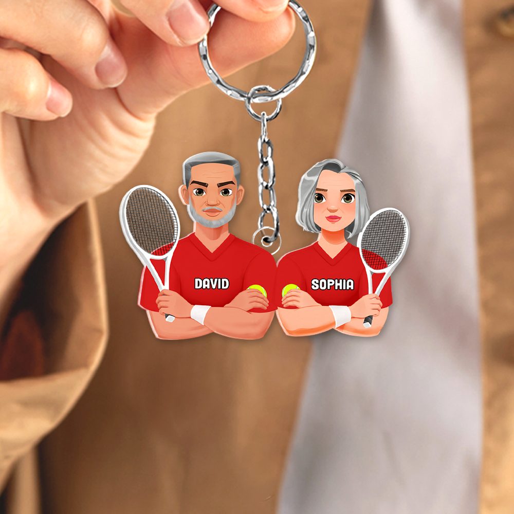 Personalized Gifts For Tennis Couple Keychain 011Qhhu210125Pa - Image 3