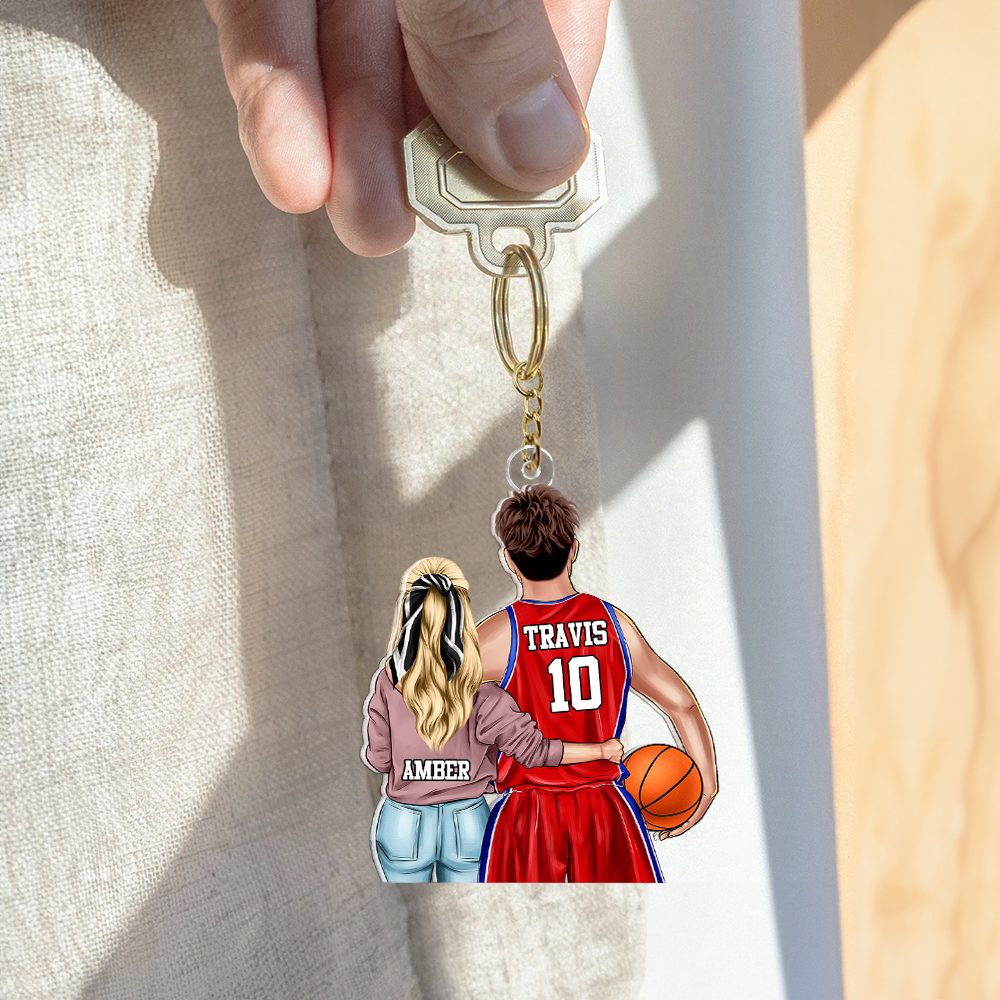Personalized Gifts For Couple Keychain Basketball Couple 012Qhhu200125Tm - Image 2