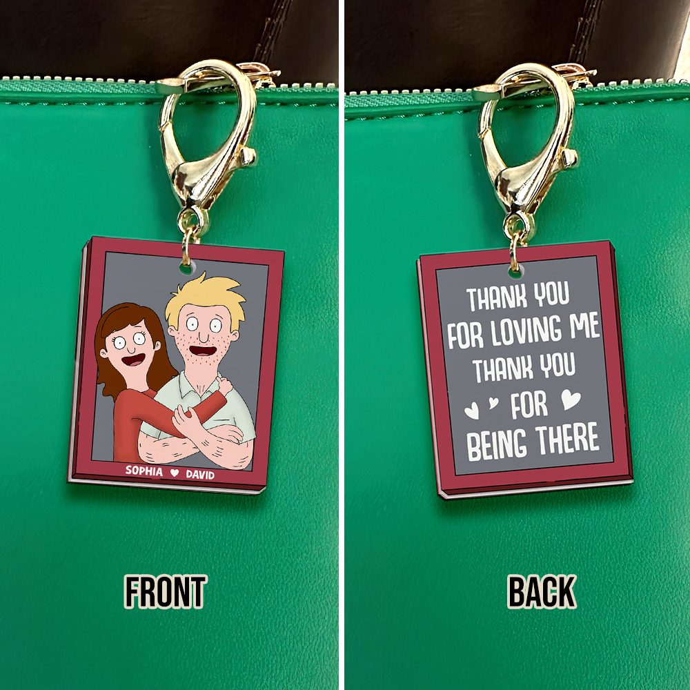 Personalized Gifts For Couple Keychain 01Hutn040225Hg Thank You For Loving Me And Being There - Image 3