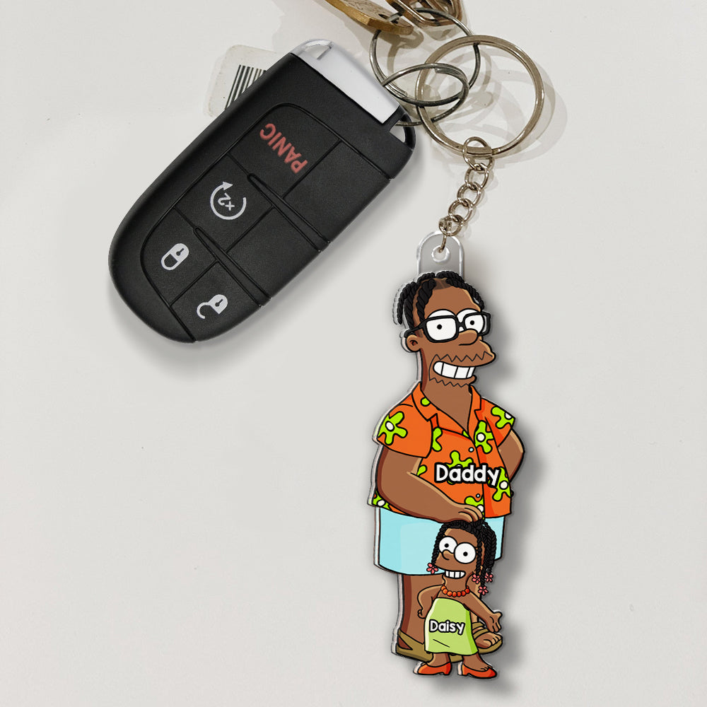 Funny Dad & His Little Ones Acrylic Keychain - Personalized Gifts For Father 01Qhhu160525Pa - Image 4