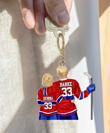 Personalized Gifts For Couple Keychain Hockey Couple 013Qhhu200125 Reels