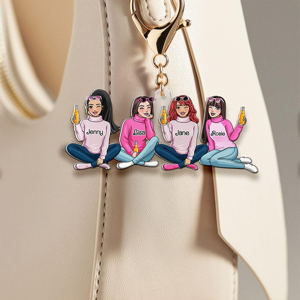 Personalized Gift For Besties Keychain Fashionable Girls 02Qhhu070325Hh