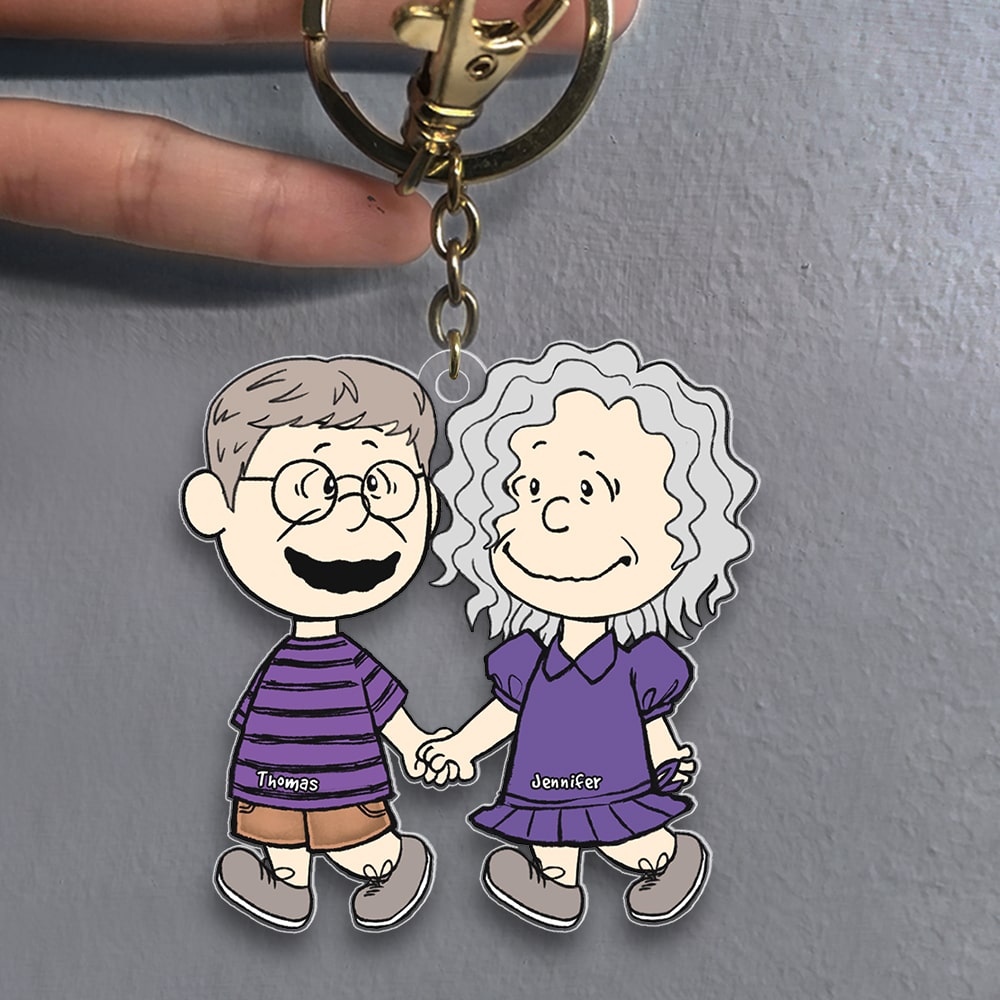 Couple Keychain - Walking Hand In Hand - Personalized Anniversary Gifts - Image 2