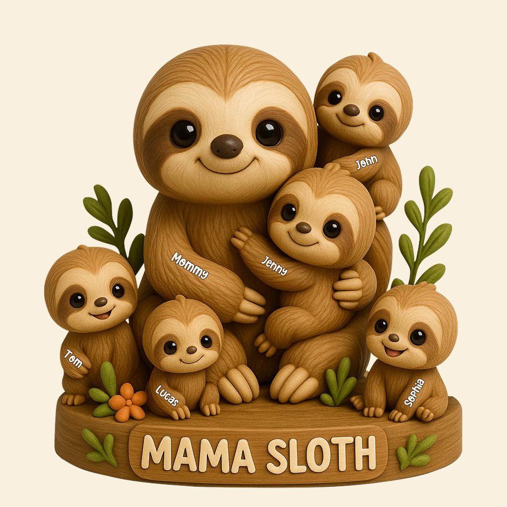 Personalized Christmas Gifts For Mom Plaque Mama Sloth 06Natn150425 - Image 4