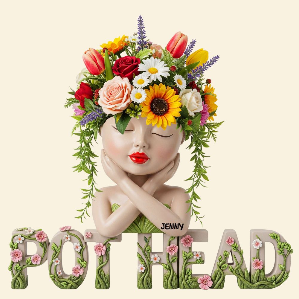 Pot Head Girl Acrylic Plaque - Personalized Gifts For Gardening Girl 03Natn030625 - Image 3