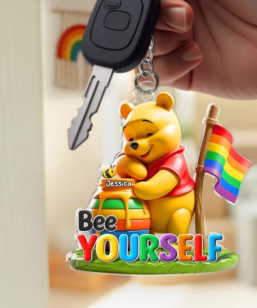 Bee Yourself Keychain - Personalized Gifts For Lgbt 03Hupu270525