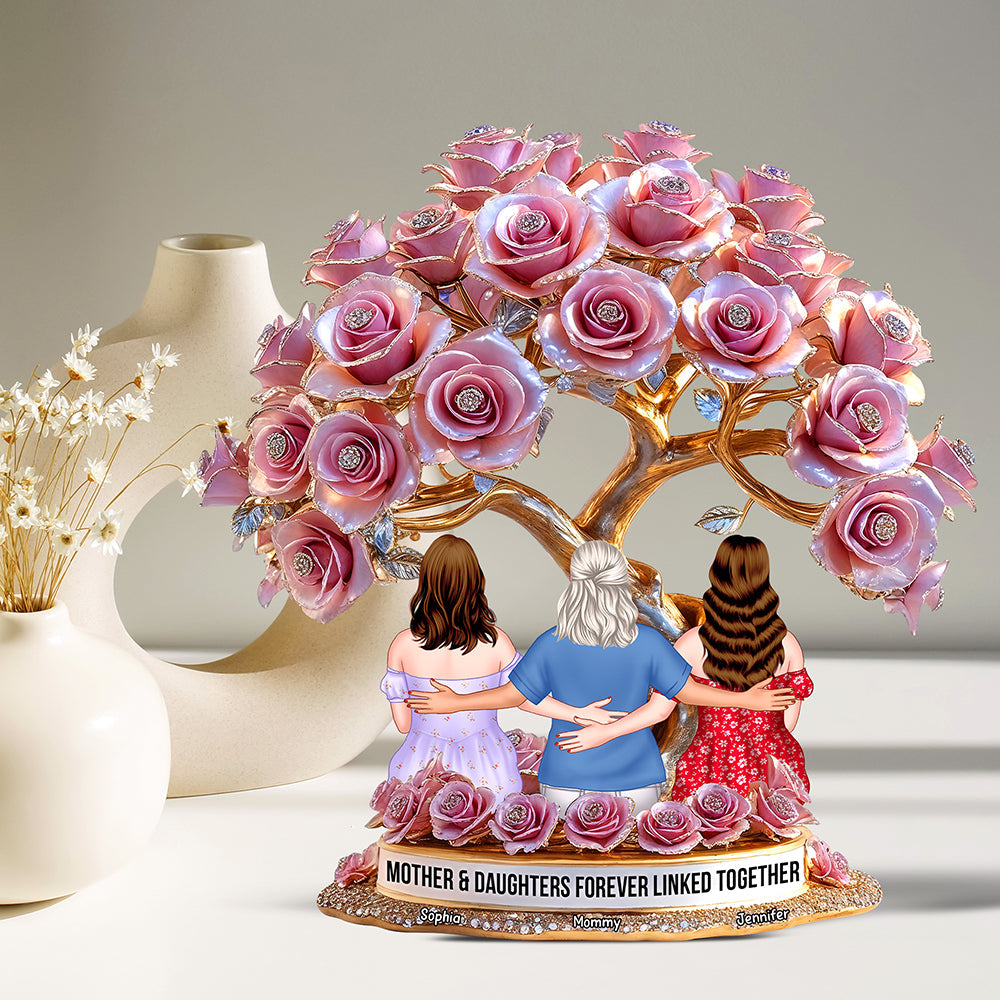 Personalized Gifts For Mom Plaque Mother Daughters Forever Linked Together 06Tgqn220425Tm