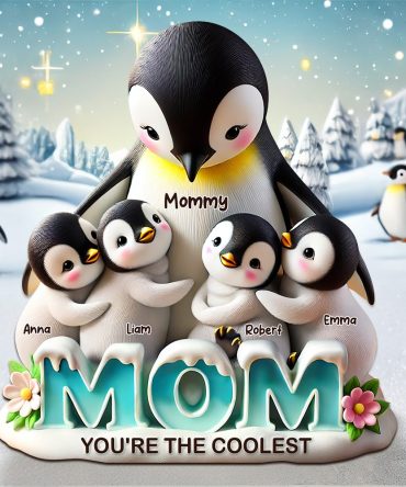 Penguin Plaque - Personalized Gifts For Mom 02Hupu180425