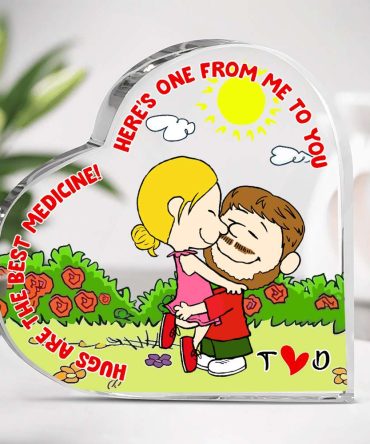 Personalized Gifts For Couple Heart Shaped Acrylic Plaque, Hugs Are The Best Medicine 01Tglu041224Hg
