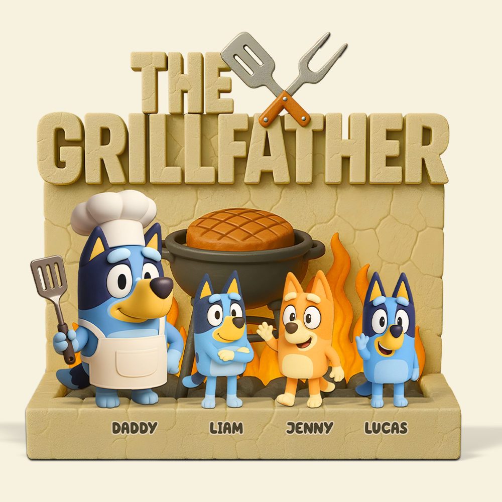 Grillfather Plaque - Personalized Gifts For Dad 01Ohpu100525 - Image 4