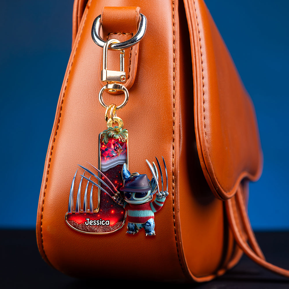 Cute Monster Letter Keychain - Personalized Halloween Gifts For Horror Lovers 03Tgqn220825 - Image 3