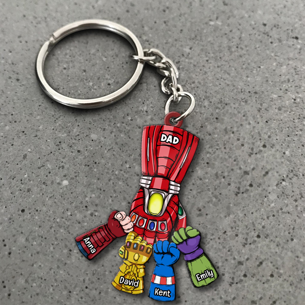 Personalized Gifts For Dad Keychain 02Qhqn170523Ha Fist Bump - Image 4