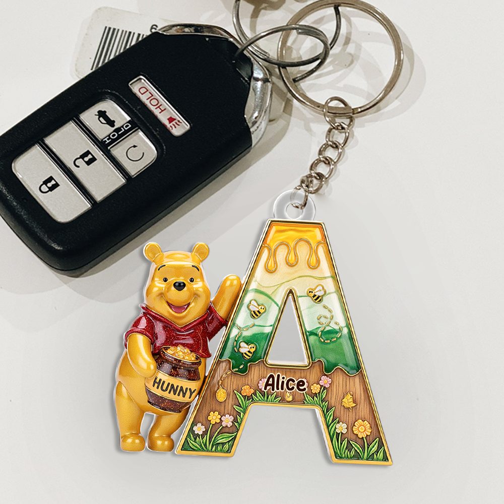 Festive Letter Keychain With Honey Jar – Custom Gift For Cartoon Fans 01Napu190625 - Image 5