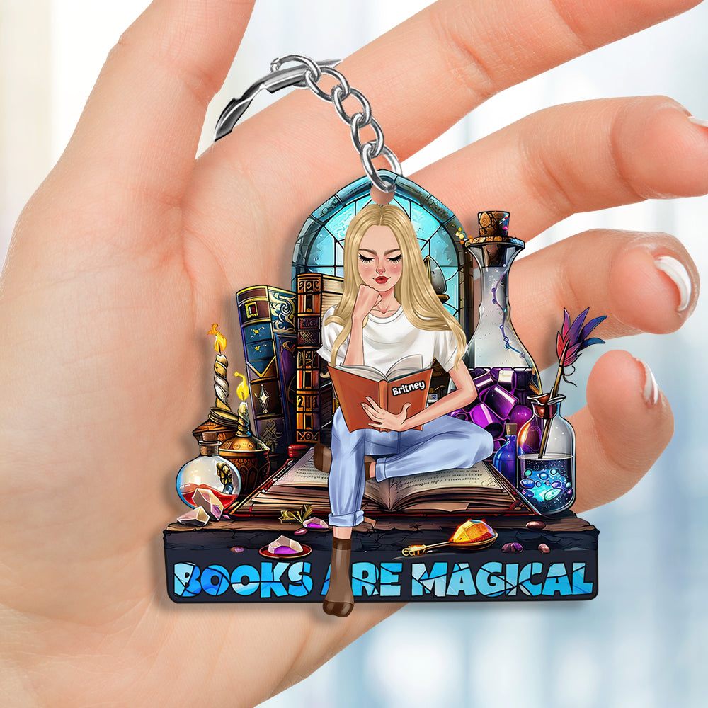 Personalized Gifts For Book Lover Keychain Reading Book Magical 01Xqdt060125Tm