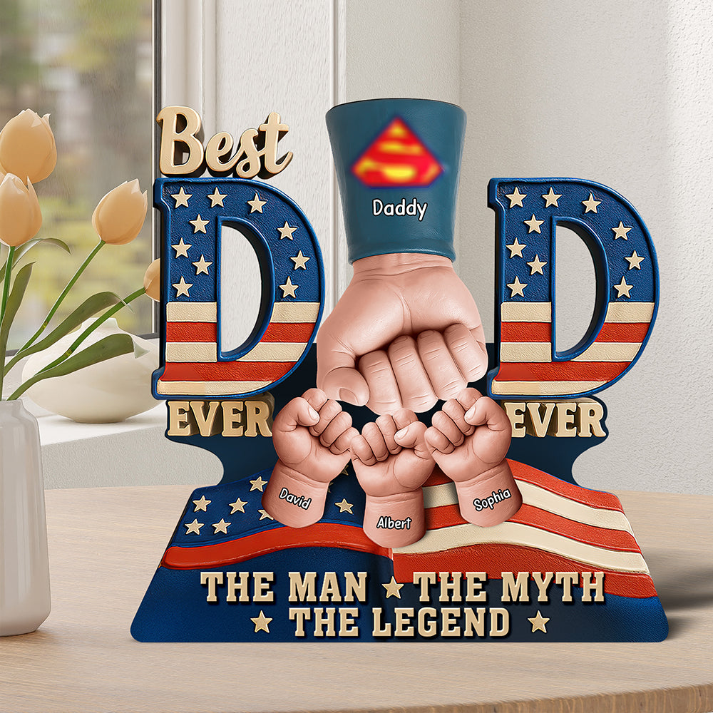 Super Dad'S Fist Bump Acrylic Plaque - Personalized Gifts For Father 05Huqn200525 - Image 3