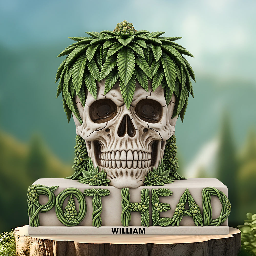 Pot Skull Head Acrylic Plaque Personalized Gifts For Smoker 05Naqn030625 - Image 4