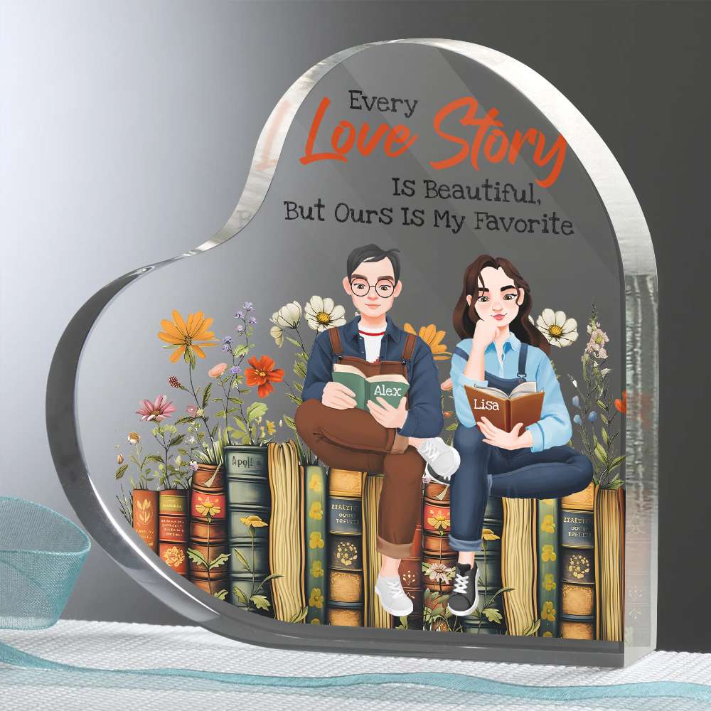 Personalized Gifts For Couple Heart Shaped Acrylic Plaque, Love Story Is Beautiful But Ours Is My Favorite 05Tgmh051224Pa - Image 4