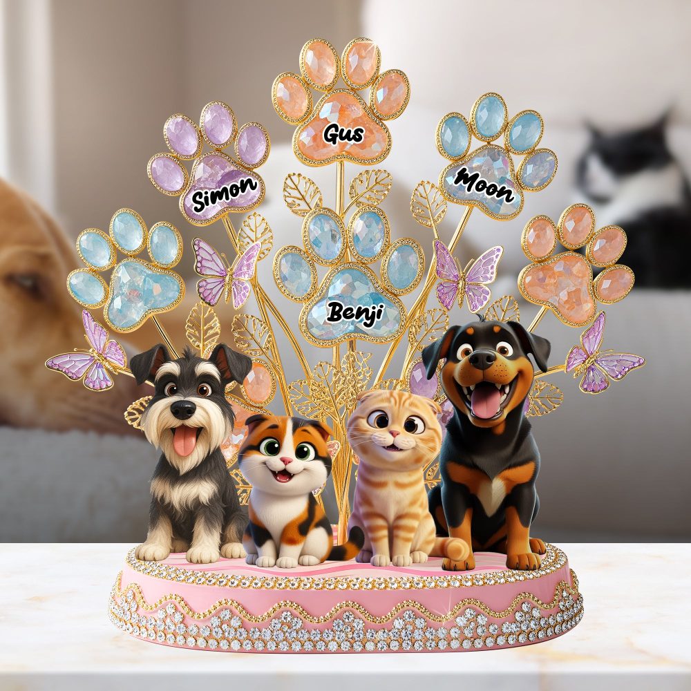 Cute Paw Tree Acrylic Plaque - Personalized Gifts For Dog & Cat Lovers 02Qhlu280625 - Image 4