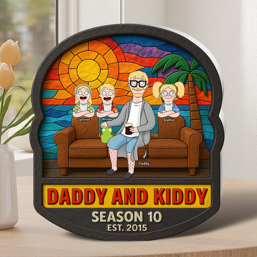 Daddy And Kiddy Acrylic Plaque - Personalized Gifts For Dad 05Ohqn290425Pahg - Image 2