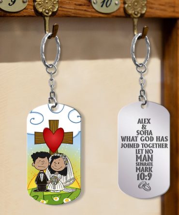 Personalized Gifts For Couple Stainless Steel Engraved Keychain Wedding 01Xqmh100125Da