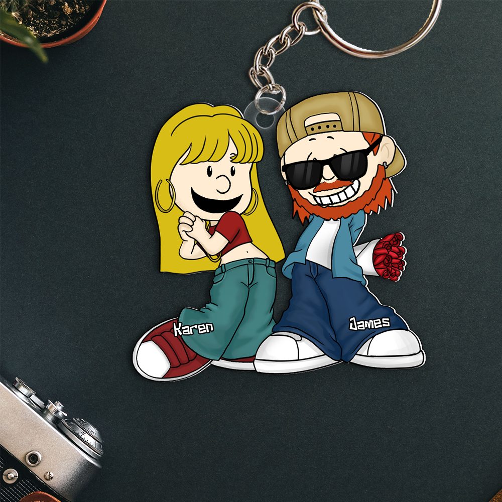 Personalized Gifts For Couple Keychain, Gangsta Love 03Qhpu030125Hg - Image 7