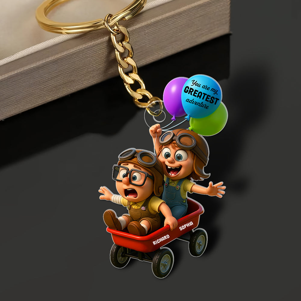 Festive Adventure Ride Keychain – Personalized Gifts For Couple 04Toqn270525 - Image 3