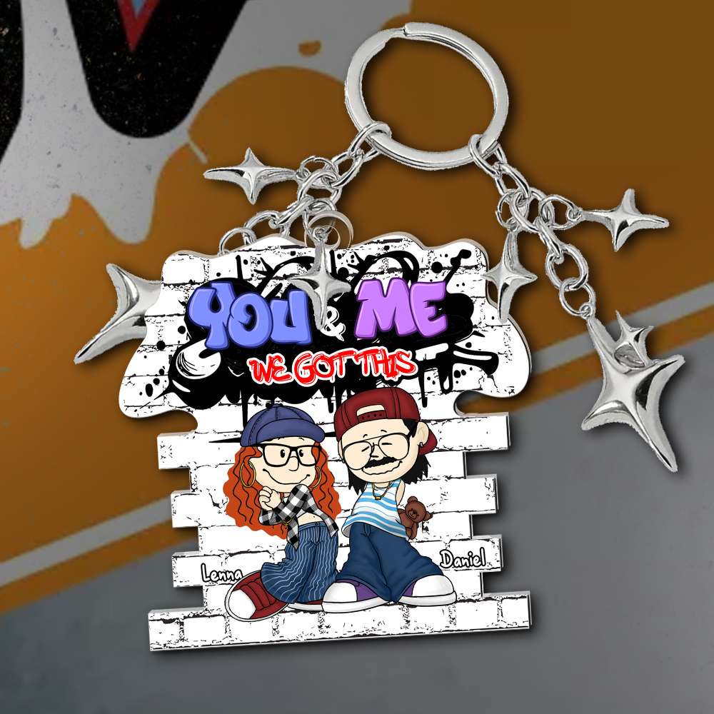 Personalized Gift For Couples Keychain Y2K Cartoon Couple 05Kalu271224Hg