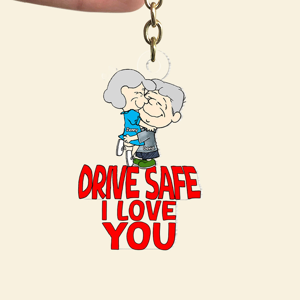 Personalized Gifts For Couple Keychain 01Ohtn201224Hg Drive Safe I Love You - Image 4