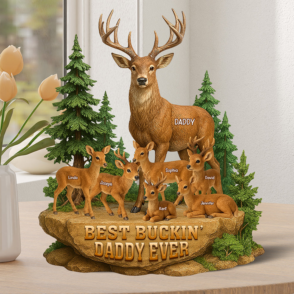Festive Buck Family Plaque – Custom Christmas Gifts For Outdoor-Loving Dad 03Naqn150425 - Image 4