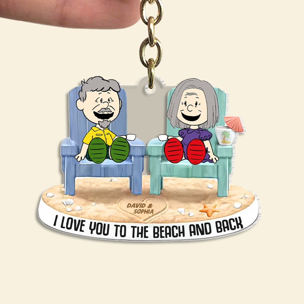 Personalized Gifts For Beach Couple Keychain 03Ohtn090125Pa I Love You To The Beach And Back - Image 4