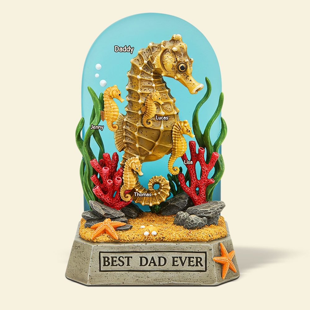 Seahorse Dad Plaque - Personalized Gifts For Dad 02Qhpu100525 - Image 4