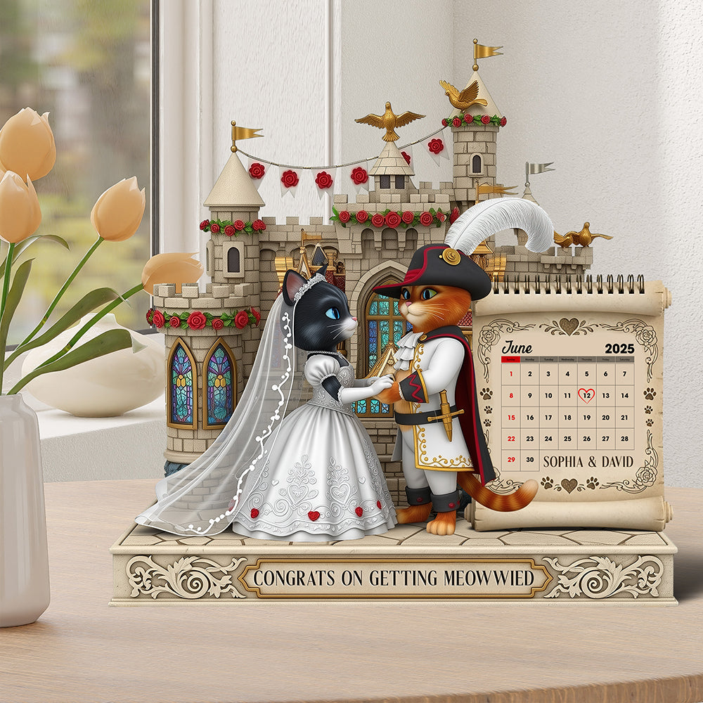 Cat Couple Wedding Acrylic Plaque - Personalized Gifts For Couple 05Tgqn300525 - Image 4