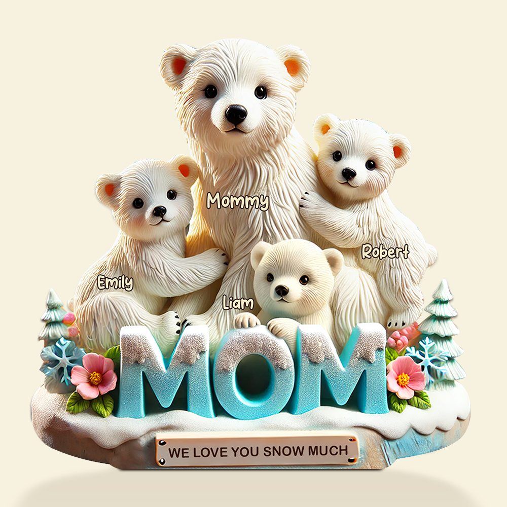 Polar Bear Mom Plaque - Personalized Gifts For Mom 02Hupu170425 - Image 6