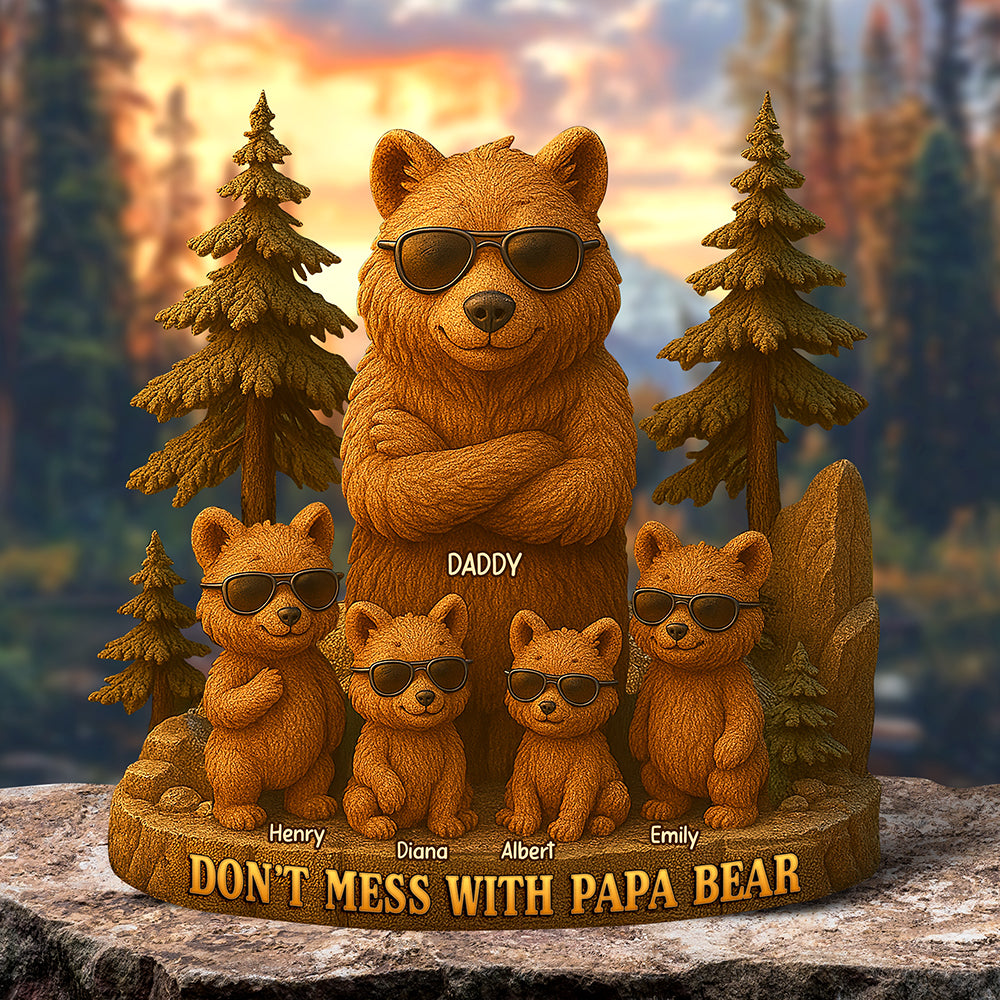 Papa Bear Acrylic Plaque - Personalized Gifts For Father 03Toqn260425
